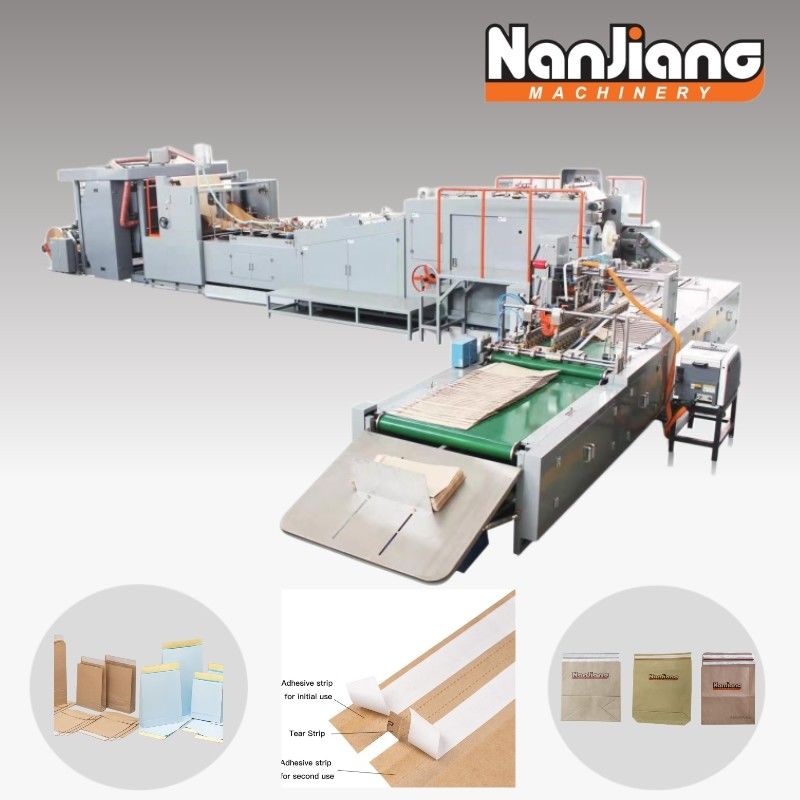 Roll Fed 70pcs/Min Paper Courier Bag Making Machine , 80-250mm Mailing Bag Making Machine